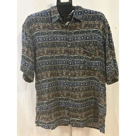 Pierre Cardin 100% Rayon Patterned Shirt Men's size L - Picture 1 of 3